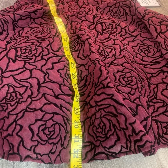 B Darlin fit and flare magenta black short dress floral print, Large,NWT - Picture 6 of 10